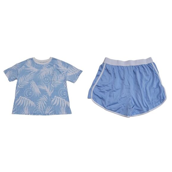 Limited Too Girls Easy Fit Active Short Sleeve & Mesh Shorts Set - Blue - Picture 1 of 1